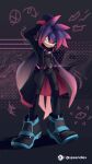  absurd_res blue_eyes bottomwear clothing fan_character female footwear hand_behind_head hi_res long_coat pants purple_body sega shirt shoes solo sonic_the_hedgehog_(series) speen_(character) speendlexmk2 stretching topwear undershirt 