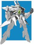  blue_background border full_body highres looking_ahead mecha no_humans open_hands original outside_border robot science_fiction shimosuke sketch solo white_border 