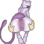  absurd_res anthro anus bodily_fluids breasts butt digital_media_(artwork) drooling_tongue felid female generation_1_pokemon genital_fluids genitals hi_res legendary_pokemon looking_at_viewer looking_back mammal mewtwo nintendo nipples nude pokemon pokemon_(species) pussy pussy_juice simple_background solo spread_anus spread_pussy spreading sunglasses_on_face tail tcg_(artist) tongue tongue_out 