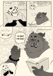  absurd_res anthro beads book clothing comic dad_joke dragon duo ellipsis english_text felid hi_res horn huihui883 humor kemono male mammal nervous pantherine shirt smile text tiger topwear 