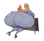  2023 alpha_channel anthro back_boob bent_over big_butt bottom_heavy breasts butt butt_focus canid canine clothing diane_foxington digital_media_(artwork) dreamworks eyelashes female footwear fox fur hi_res high_heels huge_butt huge_hips huge_thighs hyper hyper_butt hyper_hips looking_at_own_butt mammal orange_body orange_fur puntthepoodle rear_view simple_background solo the_bad_guys thick_thighs transparent_background wide_hips 
