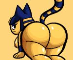  animal_crossing ankha_(animal_crossing) anthro big_butt butt domestic_cat felid feline felis female looking_at_viewer mammal nintendo nude pixelcap solo yellow_body 