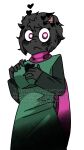  &lt;3 &lt;3_eyes anthro black_body black_ears black_fur black_hands black_tail blush bovid breasts caprine clothing coat deltarune eyewear female fur glasses goat green_clothing green_coat green_topwear helltaker hi_res horn kaycraftytrus mammal modeus_(helltaker) pink_eyes pink_horn pink_scarf ralsei scarf tail topwear undertale_(series) 