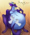  animated anthro avdis belly_rub bitvoid bodily_fluids digital_media_(artwork) disembodied_hand dragon fin ghost_hands hi_res horn looking_at_viewer male purple_body purple_scales saliva scales simple_background sitting solo squirming tongue tongue_out vore wingless_dragon yellow_tongue 