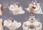  anthro ball balls behemoth_(housamo) blush bodily_fluids deep_throat duo erection fellatio fur genitals hi_res horn human licking lifewonders male male/male mammal monster multiple_images nipples nurirast oral pawpads pecs penile penis penis_lick pubes saliva sex tokyo_afterschool_summoners tongue tongue_out white_body white_fur 