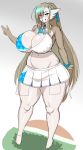  anthro asuna_ichinose big_breasts blue_archive blue_eyes blush bottomwear breasts brown_hair cleavage clothed clothing female gaikiken gardevoir generation_3_pokemon hair hi_res humanoid_face long_hair looking_at_viewer nintendo pokemon pokemon_(species) sketch skirt smile solo thick_thighs white_bottomwear white_clothing white_skirt 