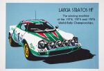  blue_background border car english_text ground_vehicle lancia_(brand) lancia_stratos motor_vehicle no_humans original race_vehicle racecar shadow spoiler_(automobile) suganuma_naoki vehicle_focus white_border 