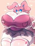  &lt;3 absurd_res anthro big_breasts blush breasts cleavage clothed clothing colored eeveelution female generation_6_pokemon glistening glistening_body hi_res huge_breasts hyper hyper_breasts legwear nintendo nurse_clothing nyaswitchnya pokemon pokemon_(species) solo sylveon tagme thick_thighs thigh_highs 