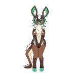  1:1 2023 ambiguous_gender anthro atticus_(shikadragn) biped brown_body brown_ears brown_fur brown_tail bump_attack chest_tuft deer ear_markings eyelashes fangs fur fur_markings gloves_(marking) green_body green_ears green_eyes green_fur green_hair grey_body hair hooves leg_markings mammal markings multicolored_body multicolored_ears multicolored_fur multicolored_tail neck_tuft smile socks_(marking) solo spots spotted_markings tail tail_markings tail_tuft tan_body tan_fur tan_tail teeth tuft two_tone_body two_tone_ears two_tone_fur two_tone_tail white_body white_ears white_fur white_hair white_tail 
