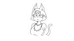  animal_crossing animated ankha_(animal_crossing) anthro black_and_white blinking blush blush_lines eyelashes eyeliner felid feline female hi_res line_art makeup mammal mikifluffs monochrome nintendo solo unfinished 