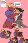  anthro avian bird blush dragon duo french_kissing genitals hi_res kissing male male/male nintendo penis rito shiningnoise smooch_(sound_effect) spanish_text text the_legend_of_zelda trevor-ex_(shiningnoise) 