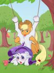  accessory anus apple applejack_(mlp) being_watched big_macintosh_(mlp) blonde_hair blue_eyes blush blush_lines bodily_fluids bound clothing cowboy_hat cunnilingus cutie_mark digital_media_(artwork) dock earth_pony equid equine female female/female feral feral_on_feral food friendship_is_magic fruit fur furgonomics grass green_eyes group hair hasbro hat headgear headwear hi_res hooves horn horse looking_at_another male mammal my_little_pony oral orange_body orange_fur outside plant pony purple_hair purple_tail rarity_(mlp) red_body rope running_makeup saliva sex tail tail_accessory tongue tongue_out tree trio underhoof unicorn vaginal white_body white_fur yellow_tail zackthedraq 