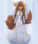  2023 4_toes absurd_res anthro apogee_(tinygaypirate) breasts bridge_piercing canid canine canis claws clothed clothing digital_media_(artwork) domestic_dog dress ear_piercing ear_ring facial_piercing feet female female_anthro floppy_ears full-length_portrait fur hair hi_res kemono legwear long_hair looking_at_viewer mammal nose_piercing paws piercing portrait ring_piercing small_breasts smile smiling_at_viewer solo spitz surface_piercing tail tattoo thigh_highs tinygaypirate toe_claws toeless_legwear toes translucent translucent_clothing wedding_dress wedding_veil 