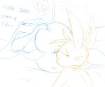  anthro anus bed butt butt_sniffing clarity_(lechugansfw) dawn_(lechugansfw) dipodid duo female female/female furniture hi_res jerboa lagomorph lechugansfw leporid mammal piercing rabbit rodent sketch sniffing spanish_text spreading text 