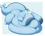  2023 absurd_res annoyed anthro areola belly belly_overhang big_belly big_breasts big_butt blue_areola blue_body blue_eyes blue_nipples blush border breast_squeeze breast_squish breasts butt chubby_cheeks eeveelution eyebrows fat_rolls female fin frill_(anatomy) front_view full-length_portrait fur generation_1_pokemon glistening hand_on_breast head_fin hi_res holding_breast huge_belly huge_breasts huge_butt huge_thighs hyper hyper_belly hyper_breasts immobile leaning_on_belly leaning_on_self looking_at_viewer love_handles lying morbidly_obese morbidly_obese_female narrowed_eyes navel neck_frill nintendo nipples nude obese obese_anthro obese_female on_front open_mouth overweight overweight_anthro overweight_female pokemon pokemon_(species) portrait purple_eyes radiowave shaded simple_background sitting smile solo squish tail tail_fin thick_arms thick_tail thick_thighs tuft vaporeon wide_hips 