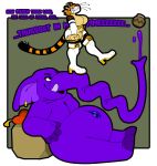  anthro big_breasts big_ears boots breasts clothing duo elephant elephantid felid female footwear hi_res hypnofood lounging mammal overweight overweight_anthro pantherine proboscidean proboscis_(anatomy) purple_body questionable_consent sascha_(hypnofood) stripes tiger trunk_(anatomy) 