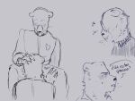  2023 anthro bear biped blush cazii_mora dialogue duo eyewear glasses hi_res laugh mammal oral padre_(unicorn_wars) sargento_caricias sitting spanish_text text unicorn_wars 