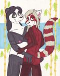  ailurid bamboo bear breasts duo female female/female giant_panda hand_holding mammal red_panda tabbiewolf 