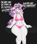  absurd_res aged_up anthro anthrofied bra breasts cleavage clothed clothing dialogue english_text equid equine eyebrow_through_hair eyebrows female fingers flutterthrash friendship_is_magic green_eyes hair hasbro hi_res horn long_hair mammal my_little_pony open_mouth panties pink_hair purple_hair sitting solo sweetie_belle_(mlp) text translucent translucent_hair underwear unicorn unicorn_horn wide_hips 