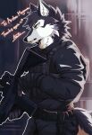  absurd_res anthro archermagnum canid canine canis clothing gun hi_res male mammal police_uniform ranged_weapon solo tactical tactical_gear thunderrangers uniform unknown_artist weapon wolf 