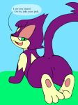  3_toes butt digital_media_(artwork) feet female feral fur generation_5_pokemon genitals hi_res looking_back nintendo nude open_mouth pokemon pokemon_(species) presenting presenting_hindquarters purrloin pussy raised_tail secretsableye smile solo tail text toes 