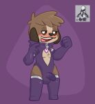  absurd_res animal_crossing blush bulge canid canine clothed clothing crushpepper digby_(animal_crossing) flaccid genitals half-closed_eyes hi_res looking_at_viewer mammal narrowed_eyes nintendo open_clothing penis skinsuit tagme tight_clothing 