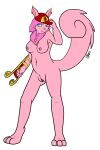  absurd_res adjusting_hat anthro baseball_cap blue_eyes breasts clothing ear_piercing ear_ring female fur genitals ginia_(neopets) hair hat headgear headgear_only headwear headwear_only hi_res jumpstart_games lendri_mujina mostly_nude navel neck_tuft neopet_(species) neopets nipples nude piercing pink_body pink_fur pink_hair pussy ring_piercing solo tuft usul_(neopets) whistle_(object) 