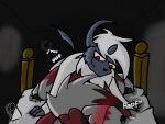  4:3 absol anal anal_penetration anthro bedroom canid dark_room digital_media_(artwork) duo eyes_closed fur generation_3_pokemon generation_7_pokemon hair lycanroc male male/male male_penetrated male_penetrating male_penetrating_male mammal midnight_lycanroc night nintendo penetration pokemon pokemon_(species) red_body red_eyes red_fur ronai_fox sex simple_background smile text white_body white_fur 