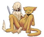  absurd_res ambiguous_gender anthro bestiality bethesda_softworks bird_dog birth breasts canid canine canis collar collar_only digital_media_(artwork) domestic_dog duo felid female feral fur genitals golden_retriever hi_res human human_on_feral hunting_dog interspecies katia_managan khajiit male mammal melee_weapon miskaris228 nipples nude oblivion open_mouth pregnant pregnant_female prequel_adventure pussy retriever smile sword_dog tail the_elder_scrolls tongue tongue_out vaginal_birth weapon webcomic yellow_body yellow_fur 