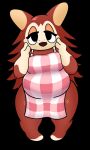  alpha_channel animal_crossing anthro apron apron_only belly big_belly big_breasts big_eyes biped breasts brown_body brown_fur brown_nose clothing dasticil eulipotyphlan featureless_feet female freckles front_view full-length_portrait fur half-closed_eyes hand_on_face hedgehog hi_res looking_at_viewer mammal narrowed_eyes nintendo overweight overweight_anthro overweight_female portrait sable_able simple_background snout solo standing thick_thighs transparent_background wide_hips 