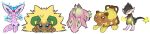  alolan_form alolan_raichu ambiguous_gender bulbasaur byemyfriends eeveelution espeon feral fusion generation_1_pokemon generation_2_pokemon generation_4_pokemon generation_5_pokemon group hybrid hybrid_pokemon joltik legendary_pokemon long_image luxray mew_(pokemon) nintendo pokemon pokemon_(species) pokemon_fusion regional_form_(pokemon) spiritomb totodile victini whimsicott wide_image 