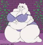  2023 alternate_version_at_source anthro big_breasts boss_monster bovid bra breasts caprine clothing curvy_figure eyelashes female floppy_ears fur horn looking_at_viewer mammal mature_anthro mature_female mexifurfoof overweight overweight_anthro overweight_female panties red_eyes smile solo thick_thighs toriel undertale undertale_(series) underwear voluptuous white_body white_fur wide_hips 
