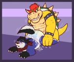  absurd_res anthro bodily_fluids bowser canid canine canis cum cum_in_diaper diaper duo genital_fluids hi_res kinkles koopa male male/male mammal mario_bros nintendo scalie wolf 