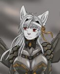  armor felid feline female fur hi_res mammal modernia nikke red_eyes solo spike_the_furry white_body white_fur 