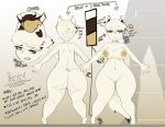 2023 absurd_res anthro big_butt breasts butt canid digital_media_(artwork) female fur genitals grimmy guin_(grimmy) hair hi_res looking_aside mammal model_sheet navel nipples nude pussy short_stack simple_background solo standing white_body white_fur white_hair wide_hips 