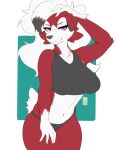  absurd_res anthro azucana bedroom_eyes bra clothing female generation_7_pokemon hair hand_on_leg hand_on_thigh hi_res holding_hair looking_at_viewer lycanroc midnight_lycanroc midriff narrowed_eyes nintendo panties pokemon pokemon_(species) seductive solo tail touching_hair underwear 