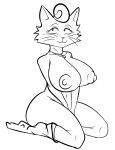  2023 anthro areola bent_legs big_areola big_breasts big_nipples biped bojack_horseman breasts cheek_tuft closed_smile clothing curved_eyebrows digital_drawing_(artwork) digital_media_(artwork) domestic_cat extended_arms eyebrows eyelashes eyelids facial_tuft felid feline felis female female_anthro footwear full-length_portrait fur fur_tuft gold-white-kott hands_between_legs hi_res huge_breasts jewelry kneeling looking_at_viewer mammal mature_anthro mature_female monochrome mostly_nude mostly_nude_anthro mostly_nude_female mouth_closed navel necklace netflix nipples no_irises pendant portrait prick_ears princess_carolyn pseudo_hair puffy_areola pupils smile smiling_at_viewer socks solo thick_thighs three-quarter_view tuft whiskers 
