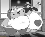  &lt;3 2021 absurd_res alcohol anthro bear beverage big_breasts bottle bottomwear breasts clothing container deep_navel digital_media_(artwork) drunk duo eyes_closed female giant_panda hair hat headgear headwear hi_res huge_belly huge_breasts huge_thighs mammal monochrome morbidly_obese morbidly_obese_anthro morbidly_obese_female navel obese obese_anthro obese_female overweight overweight_anthro overweight_female pants substance_intoxication thick_thighs topwear torn_clothing viroveteruscy xinjae_valentine 