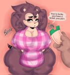  ambiguous_gender animal_crossing anthro apron apron_only big_breasts black_eyes breasts brown_hair clothing duo english_text eulipotyphlan female hair hands_behind_head hedgehog hi_res holding_ticket huge_breasts huge_hips huge_thighs lewd_dorky looking_at_viewer mammal multicolored_body nintendo nipple_outline onomatopoeia open_mouth sable_able solo_focus sound_effects speech_bubble text thick_thighs ticket two_tone_body wide_hips 