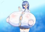  1girl absurdres breast_expansion breasts covered_nipples gigantic_breasts highres huge_breasts large_breasts nipples nokashino solo 