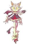  1girl animal_ears blaze_the_cat cat_ears cat_girl cat_tail dress eyelashes forehead_jewel gloves highres jewelry long_hair necklace pink_footwear purple_fur simple_background sonic_(series) tail thighhighs white_background white_gloves white_thighhighs yamimatsu7 yellow_eyes 