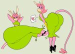 &lt;3 ambiguous_gender anthro ass_up big_butt boon_(vimhomeless) bottomwear butt clothing equid equine footwear hair hands_behind_head hi_res high_heels horn lidded_eyes looking_at_viewer mammal midriff one_eye_closed pants pink_body pink_hair presenting presenting_hindquarters simple_background solo speech_bubble thick_thighs tight_clothing topwear tube_top unicorn vimhomeless white_background wide_hips yellow_eyes 