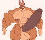  abs anthro balls big_balls big_biceps big_pecs big_penis gabgbb genitals hi_res huge_penis hybrid hyper hyper_genitalia hyper_penis lagomorph leporid male mammal muscular muscular_anthro muscular_male muscular_thighs pecs penis plant rabbit simple_background solo vines white_background wolfie_canem 