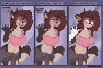  2023 absurd_res anthro black_nose blush breasts brown_body brown_fur brown_hair clothed clothing duo english_text eyewear female fur glasses hair hand_holding hi_res long_hair mammal portrait purple_eyes solo_focus text the_man three-quarter_portrait 