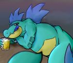  alcohol bedroom_eyes beer belly beverage big_belly feral feraligatr fuzgatr generation_2_pokemon licking licking_lips male narrowed_eyes nintendo pokemon pokemon_(species) seductive solo tongue tongue_out vore 