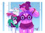  anthro big_breasts blush bodily_fluids bovid bra breasts bulge caprine cleavage clothed clothing deltarune dragon duo eyewear female flashing glasses glistening glistening_body goat hair horn male male/female mammal ponytail ralsei susie_(deltarune) sweat twitter undertale_(series) underwear zixzs-redlight 