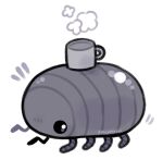  animal_focus artist_name bug cup english_commentary isopod mug no_humans original pillbug pun solid_circle_eyes solo spicymochi steam transparent_background 