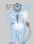  absurd_res anthro bodily_fluids clothing dialogue dragon eastern_dragon flyinggp hairy hi_res jockstrap male musk overweight sauna solo sweat underwear 