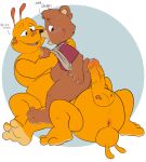  anthro aroused balls belly blush bodily_fluids butt clothed clothing duo erection genitals grubby hi_res male male/male multi_limb raised_clothing raised_shirt raised_topwear shirt sweat tbid teddy_ruxpin teddy_ruxpin_(series) topwear 