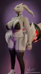  3d_(artwork) anthro blender_(software) clothed clothing digital_media_(artwork) dragon female fur generation_5_pokemon hi_res hiddenmask18 legendary_pokemon lingerie looking_down mature_female nintendo partially_clothed pokemon pokemon_(species) reshiram scalie solo 